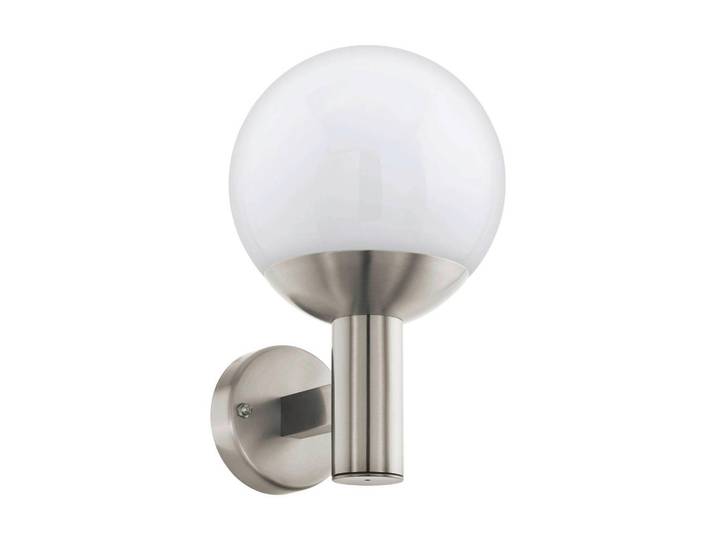 Eglo Aussenwandleuchte, Weiss, Edelstahlfarben, Metall, Kunststoff, rund, 31.5 cm, Farbwechsler, ZigBee-Technologie, Smartphone-Steuerung, Lampen & Leuchten, Aussenbeleuchtung, Aussenleuchten