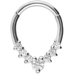 Chirurgenstahl Segmentring Clicker TROPFEN + 7 KRISTALLE