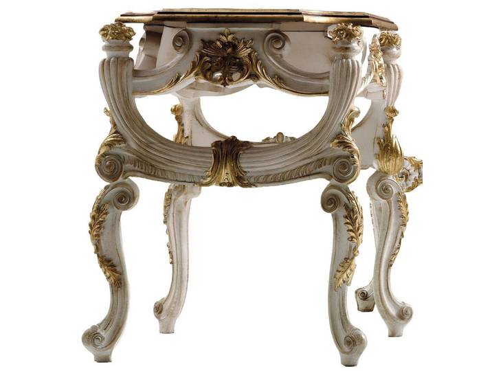 Xlmoebel Esstisch Eleganter Couchtisch aus edlem Holz im Barock-Stil (Tisch), Hergestellt in Europa