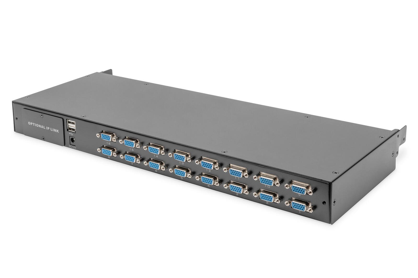 Digitus Modularer KVM Switch 16-Port VGA, Aufrüstkit, kaskadierbar, opt. IP Zugriff DS-72214