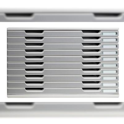 Exacompta 324041D 1x Schubladenbox MODULO A3, 10 geschlossene Laden - Steingrau