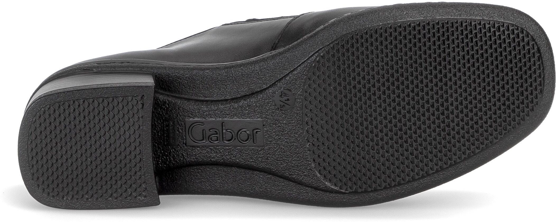 Pumps GABOR, Damen, Gr. 42, Synthetik, schwarz, Nappaleder, Basic, Schuhe Pumps, Blockabsatz, Slipper mit glänzenden Nieten
