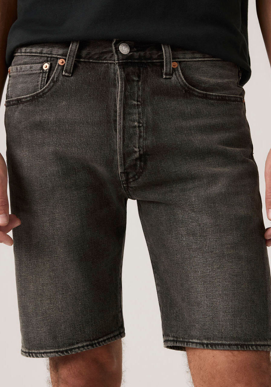 Bermudas LEVI'S "501 ORIGINAL SHORTS", Herren, Gr. 32, N-Gr, schwarz (neo nights shorts), Denim/Jeans, Obermaterial: 99% Baumwolle, 1% Elasthan, normal kniefrei, Hosen Bermudas, Jeans-Bermudas mit Stretch, der Klassiker 501 ORIGINAL neo nights shorts 32, 