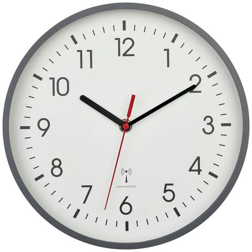 TFA Dostmann 60.3550.10 Funk Wanduhr 24.5cm x 42mm Grau