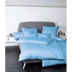 Janine Bettwäsche Colors Mako-Satin 31001 hellblau Kissenbezug 50x50 cm
