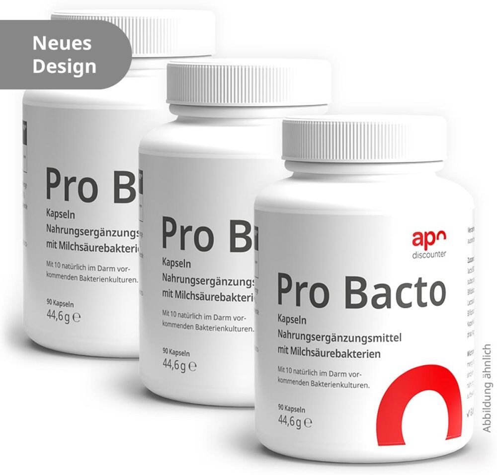 apodiscounter Pro Bacto Probiotika Kapseln mit Milchsäurebakterien 3x90stk