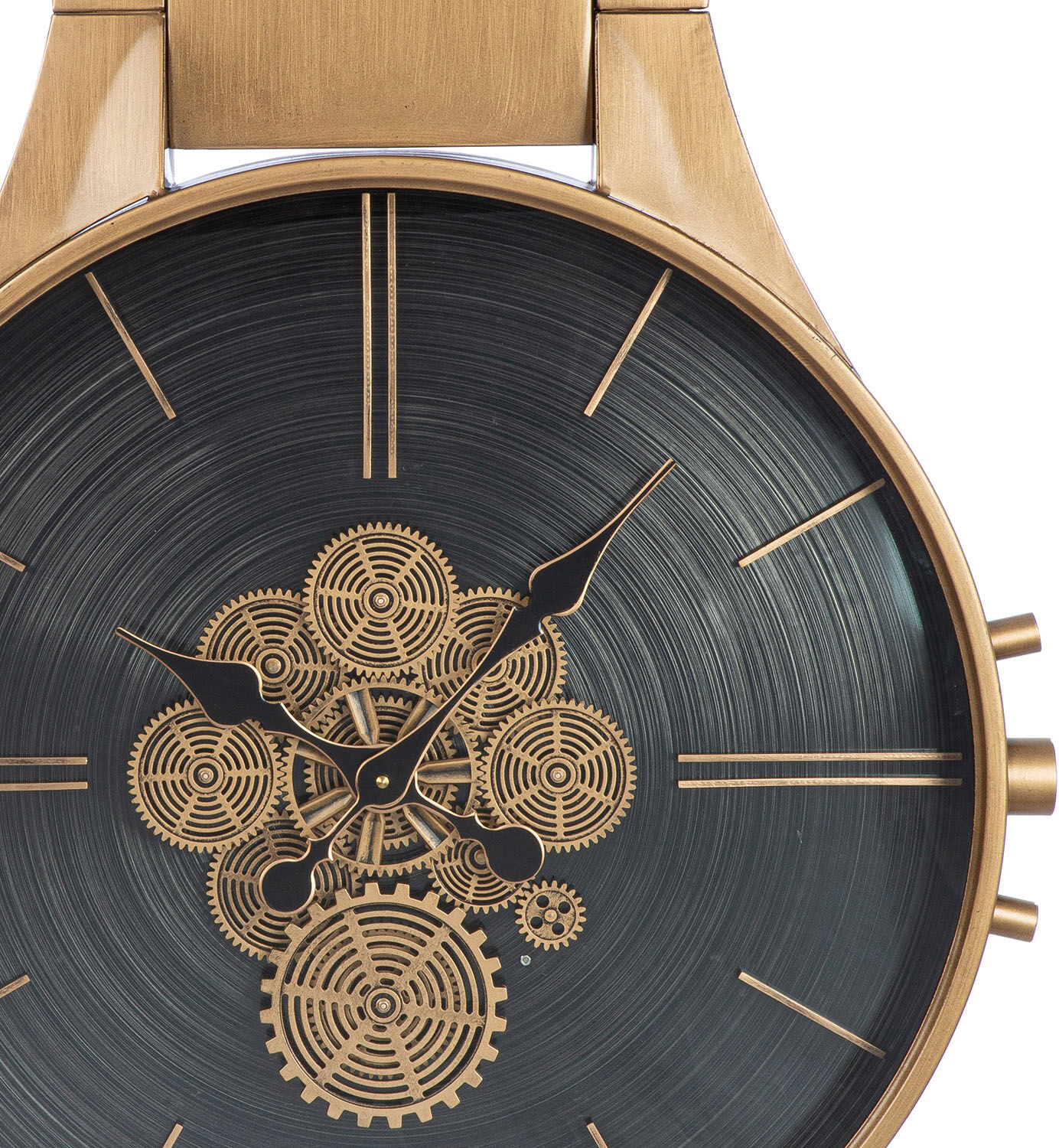 Wanduhr GILDE "Wanduhr Timing", gold (kupferfarben), B:62,5cm H:99,5cm, Wanduhren, Wanduhr kupferfarben Ø 62,5cm