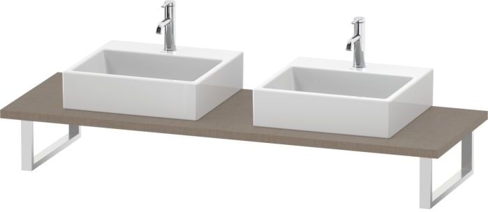 Duravit DuraStyle Konsole DS107C07575 für Aufsatzbecken, 2 Ausschnitte, Stärke 3 cm, Leinen