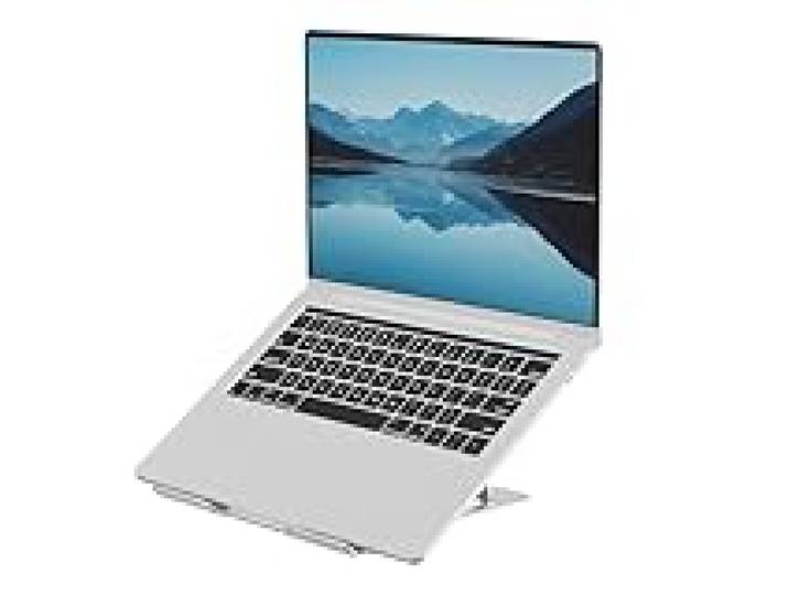 Fellowes Support Nomade PC Portable Alumia – Argent – Ergonomique, Pliable, réglable en Hauteur & en Angle – Aluminium recyclé – pour Maison, Bureau & Travail Hybride