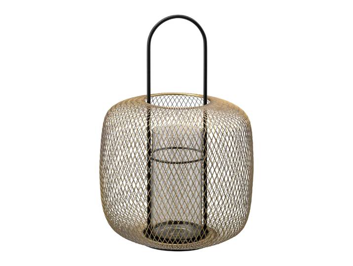 Laterne Mesh, Johann Jakob, schwarz/gold, Metall/Glas/