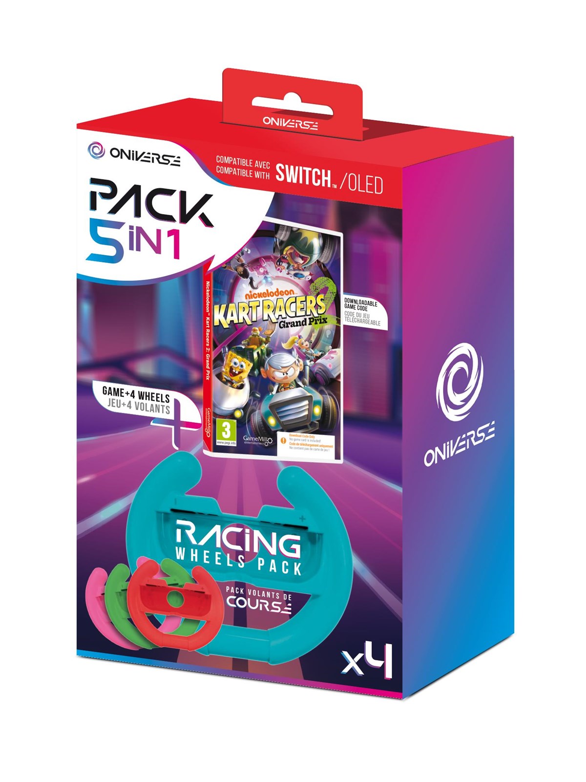 Oniverse Nickelodeon Kart Racers 2: Grand Prix Wheels Bundle - Lenkrad - Nintendo Switch