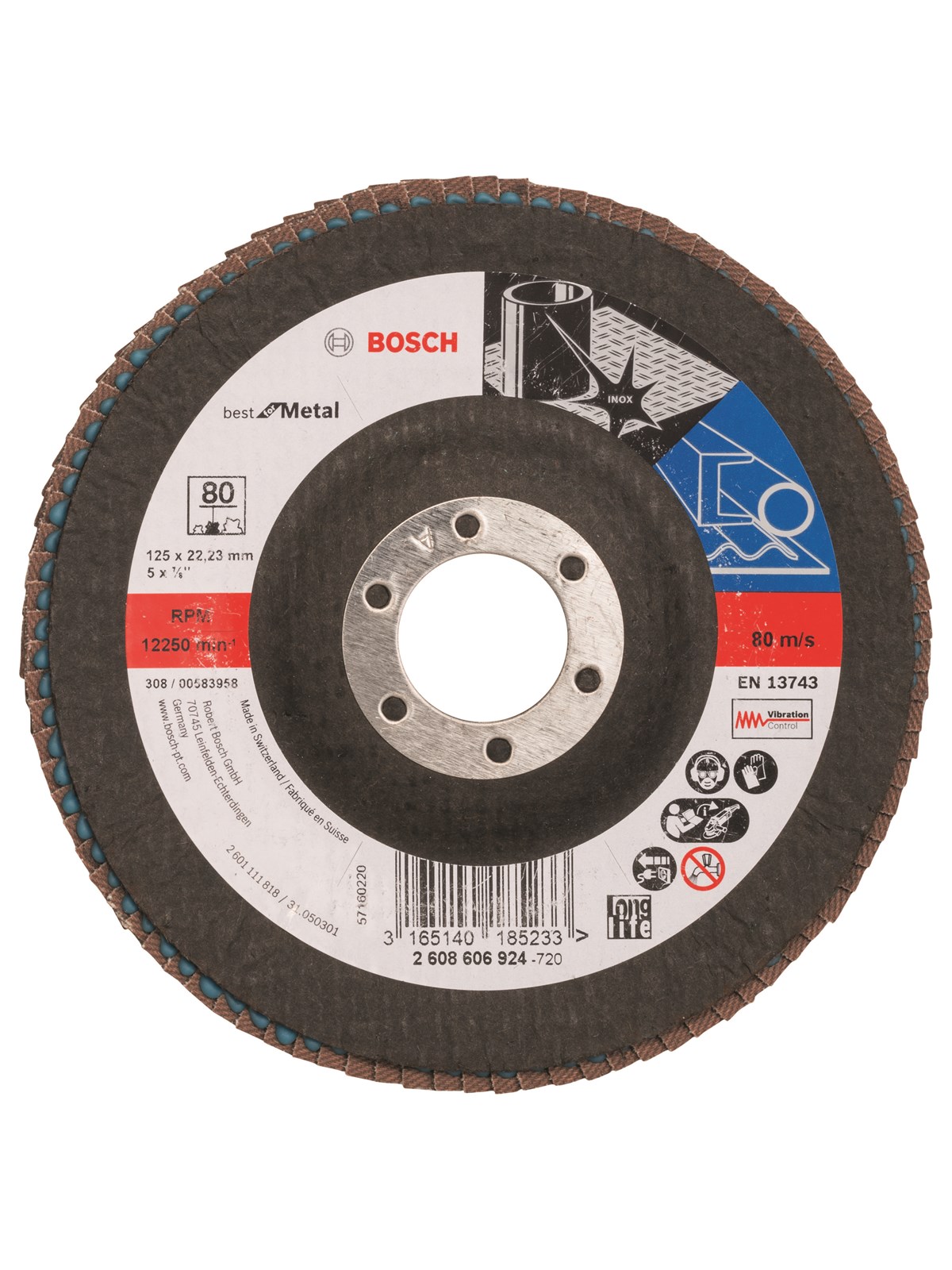 Bosch LAMELSLIBESKIVE B:MT Ø125X22MM K80 SKRÅ