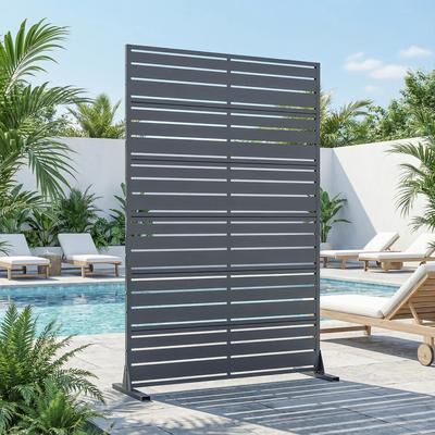 Dovelina Outdoor Privacy Screen Metal Privacy Screen Panel Free Standing