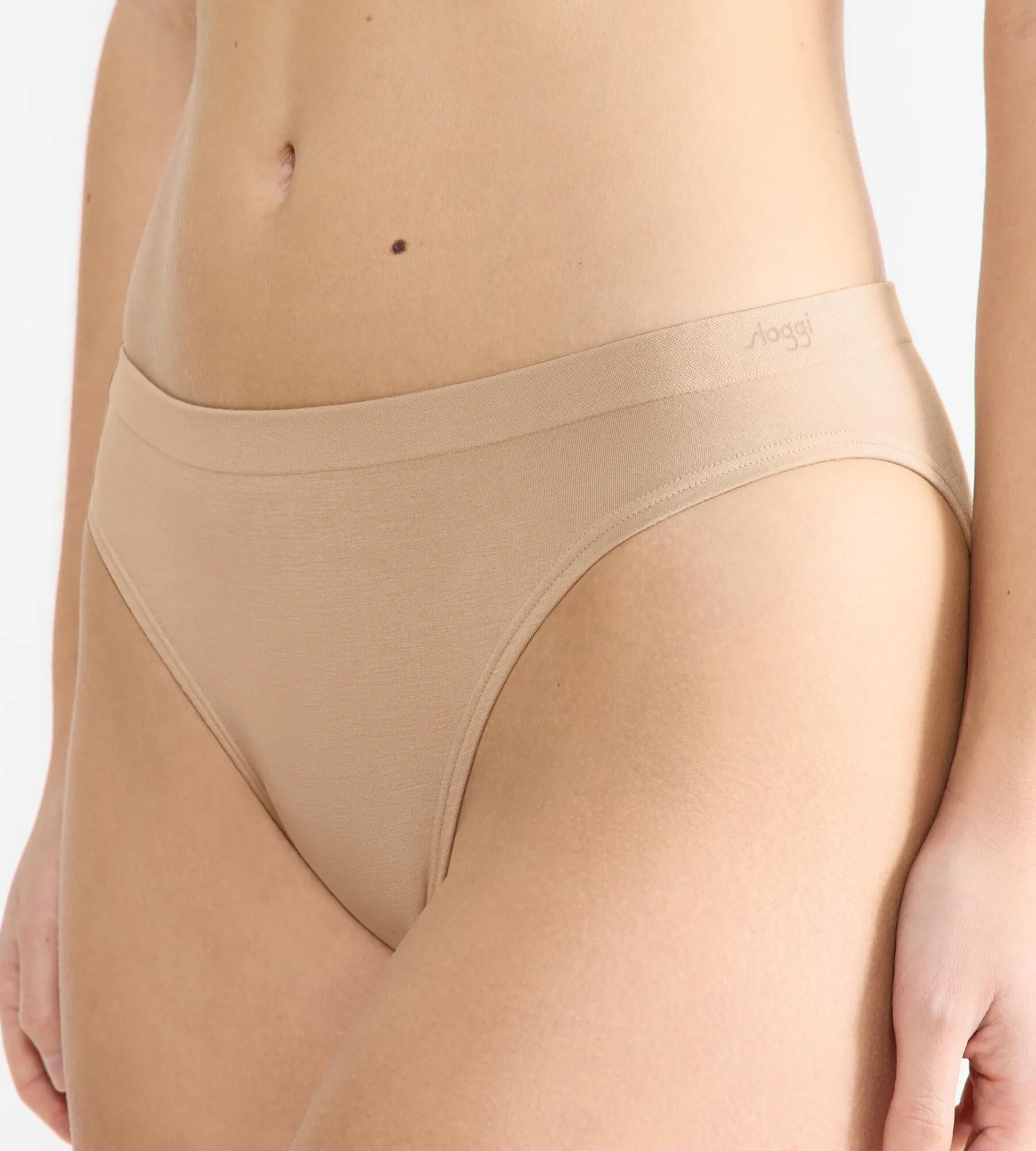 Tai-Slip SLOGGI "GO Sense", Damen, Gr. XL, Single Jersey, beige (peanut butter), Single Jersey, Obermaterial: 88% Modal, 12% Elasthan, figurbetont, Unterhosen Tai-Slip, Modalmix, weich, elastisch, flache Kanten peanut butter XL, Single Jersey