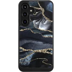 Nivocase Hülle für Samsung Galaxy S25+ Handyhülle NIVOcore Case Schwarz Glitzer Look Marmor Trends (Samsung Galaxy S25+), Smartphone Hülle, Schwarz