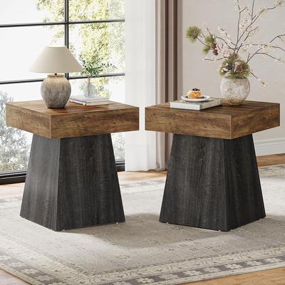 Bluebell Rustic Small End Table, Square Side Table, Nightstand Beside Bed