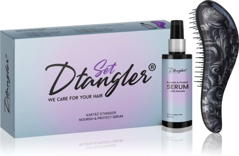 Dtangler We Care For Your Hair Set coffret cadeau pour cheveux Black Flower