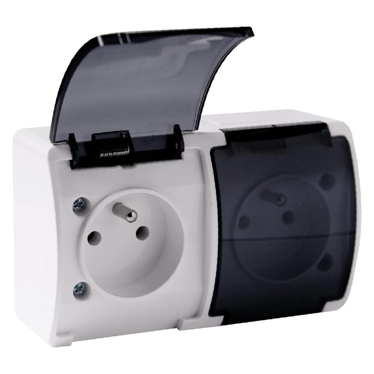 Orno Gniazdo Podwójne 2x2p+Z Aquatic (35618145)