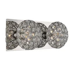 Wandleuchte 2-Flammig Wandlampe Wohnzimmerleuchte Kristallleuchte Kugeln Chrom, klar, 2x G9 Fassungen, LxBxH 29x11x12 cm
