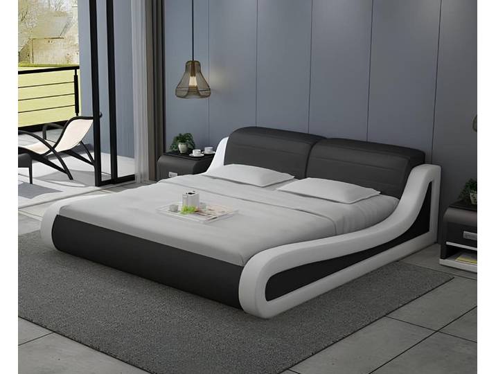 JVmoebel, Wasserbett Elegantes Lederbett mit Wasserpolster und USB-Anschluss