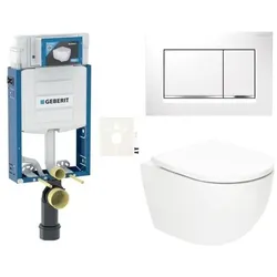 Geberit Wand-WC Set für Einmauerung + SAT Fusion WC SIKOGZTORFUS30