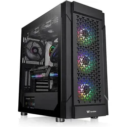 Thermaltake Tt Versa T27 ARGB CA-1W2-00M1WN-01 (ATX, mATX, Mini-ITX), PC Gehäuse, Schwarz