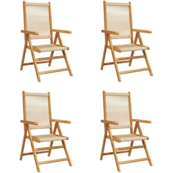 vidaXL Gartenstuhl Verstellbar 4 Stk. Beige Massivholz Akazie