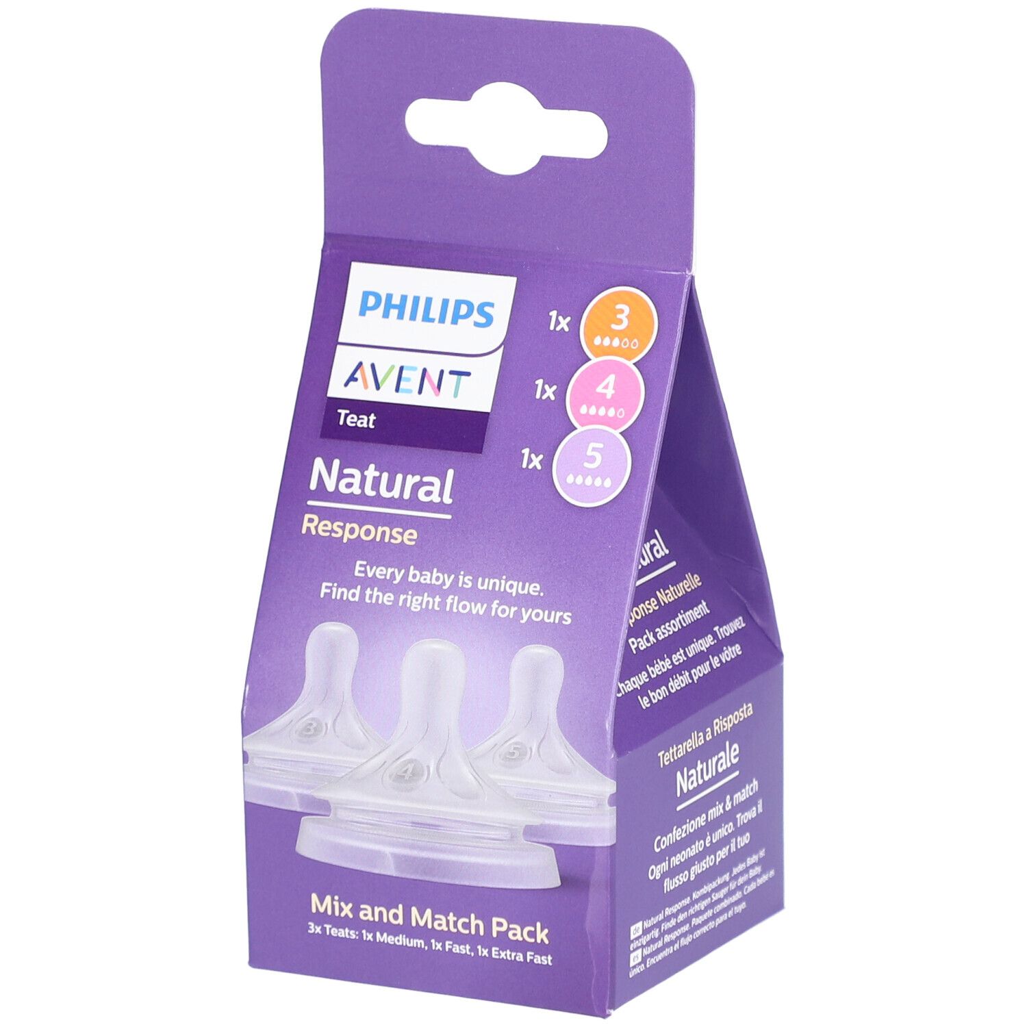 Philips Avent Natural Response Mix and Match Pack 3st 3 St Sauger