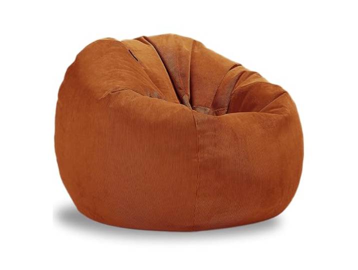 KUNYOS Sitzsackbezug aus Baumwolle, for Eckspielzimmer, Pouf, Sitzsack(57-Brown,D90cm-3ft-cover)