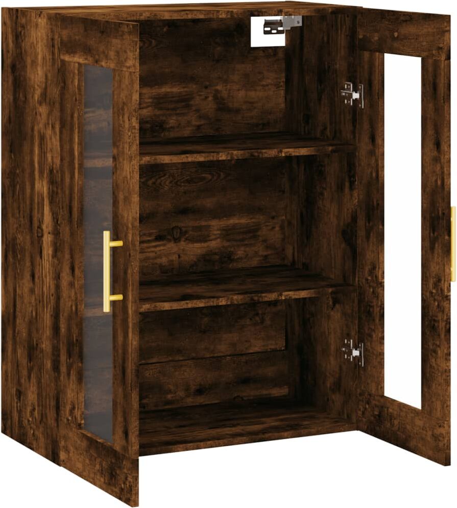 vidaXL Armoire murale chêne fumé 69,5x34x90 cm