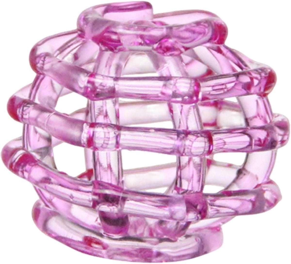 Roze Glazen Bloemenkikker met Spiraalvorm, Hoogte: 6 cm