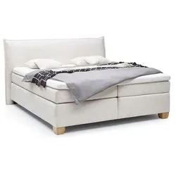 hapo Boxspringbett Helsinki 180 x 200 cm Stoff Cremeweiß