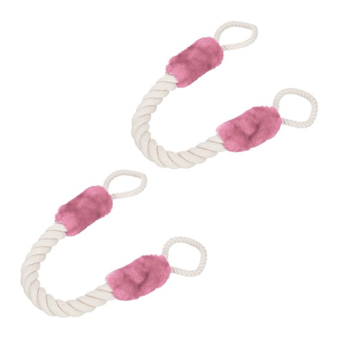 Relaxdays 10x Deurstopper Maritiem Crème/Roze, Lengte: 60 cm