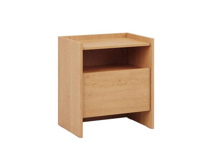 Petits-meubles Nachttisch Japandi Holz, Braun, 1 Schubladen, 53.2x60.5x38 cm, Schlafzimmer, Nachtkästchen