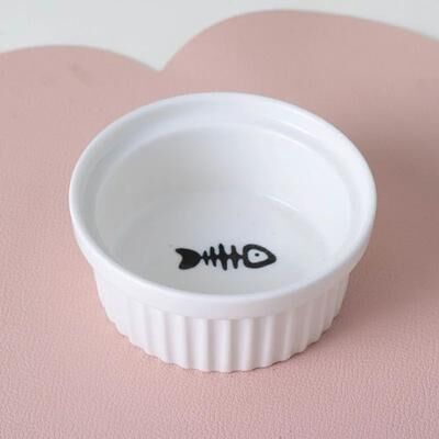 Inspired Living Elevated Ceramic Double Cat Bowl For Food And Water black