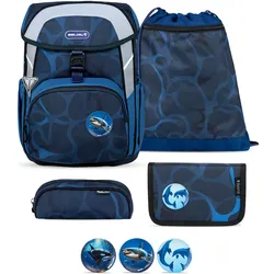 Belmil Belmil Maxi ergonomisches Schulranzen-Set 5-teilig "Wave Storm" Koffer24