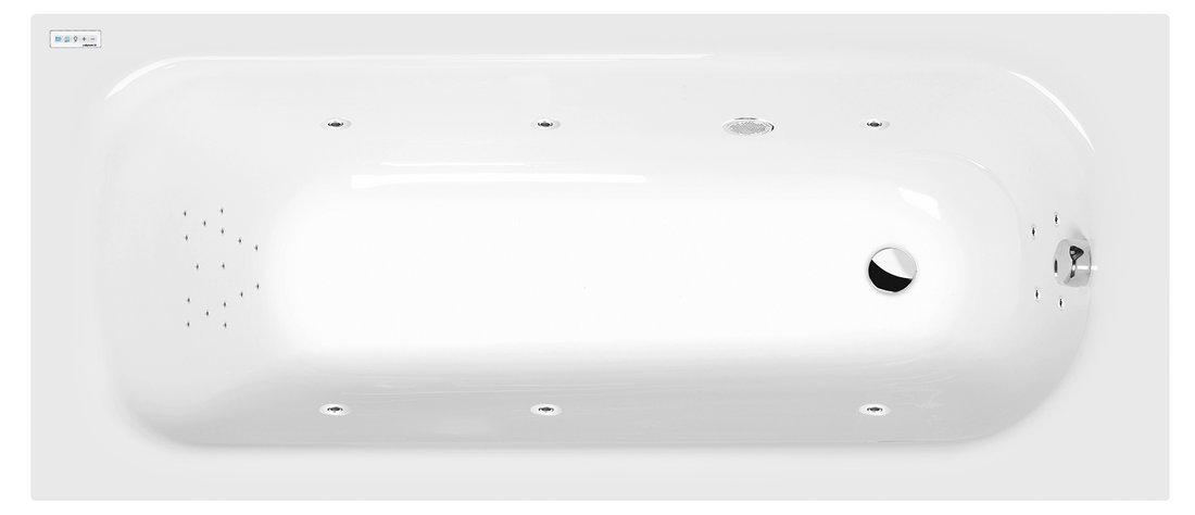 Polysan LAURA Whirlpool-Badewanne, 160x70x39cm, Highline Hydro, Chrom