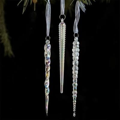 Uplift Picks Transparent Acrylic Christmas Hanging Ornament icicle