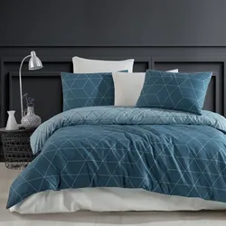 Traumschlaf Bettwäsche West 155x220 cm + 80x80 cm | blau - blau