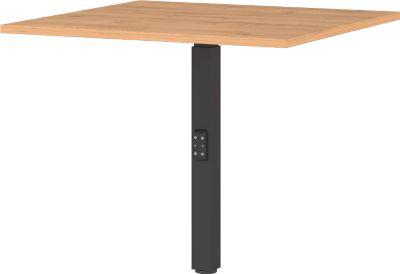 Eckverbindungsplatte Agenda Home, mechanisch höhenverstellbar, B 800 x T 800 x H 680-910 mm, Grandson-Eiche/Schwarz