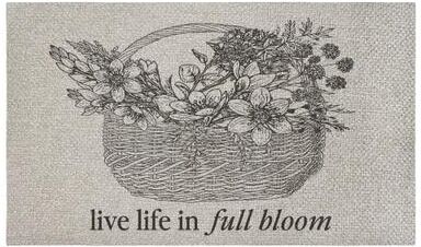 "Stupell Life In Full Bloom Floral Basket Outdoor Door Mat, design by Lettered and Lined, 18""x30"""