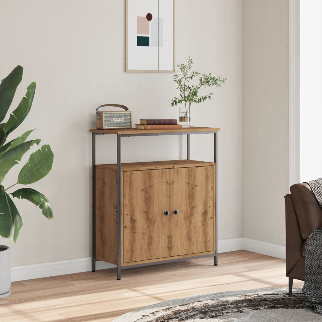 Lily Manor Parmele Accent Cabinet Artisan Oak 80cm H X 70cm W X 30cm D