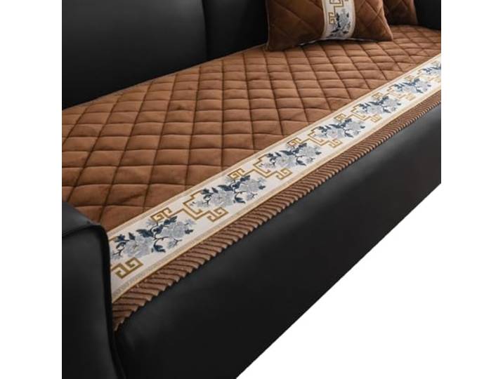 KRXSOBNV Das Sofa, Vintage-Sofabezüge for 2-3 Kissen, for Bänke, Haustier-Fußmatten, Auto(Brown,50cmx100cm)