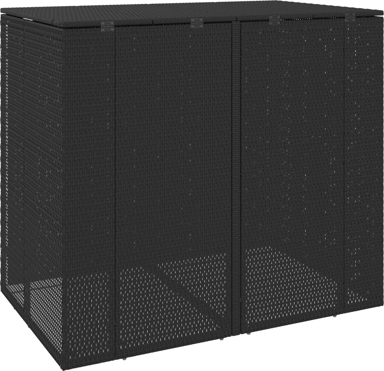 Mülltonnenbox 2 pcs Schwarz 130 x 80 x 115 cm Polyethylen