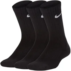 3er Pack NIKE Everyday Cush Crew Socken Kinder 010 - black/white 34-38