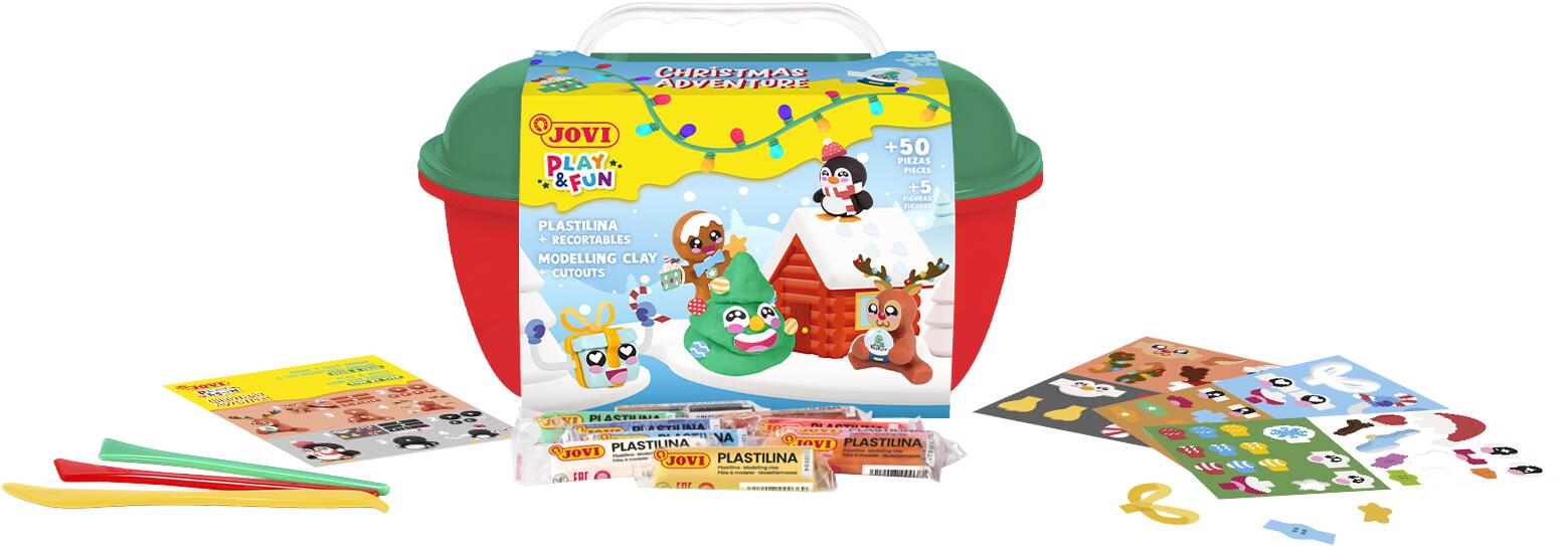 JOVI Modelliermassen Play & Fun Plastilina Christmas 77-2205