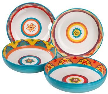 "Euro Ceramica Galicia 4 Piece 8.5"" Pasta Bowl Set - 40 oz"