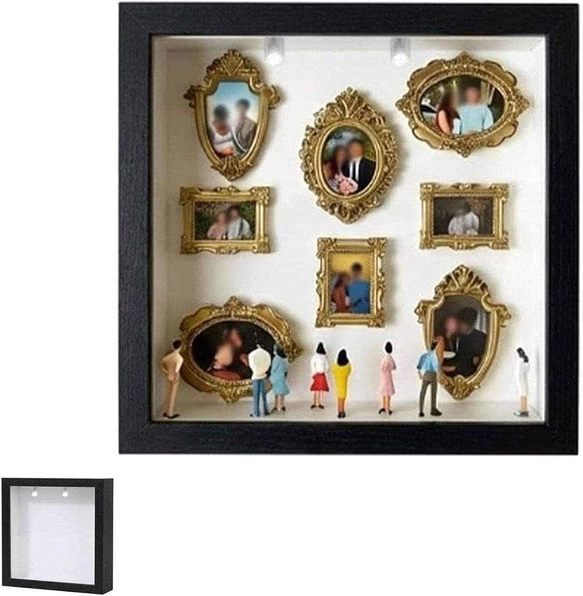 Mini Museum Silhouette Box Schaduwdoos Frame Kit Zwart - 25 cm