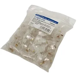 LogiLink MP0002, RJ-45, Transparent, Männlich, Cat5e, Gold, 100 Stück(e)