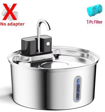 Inspired Living FreshFlow 3.2L Wireless Cat Water Fountain With Stainless Steel Bowl fountain 1filter